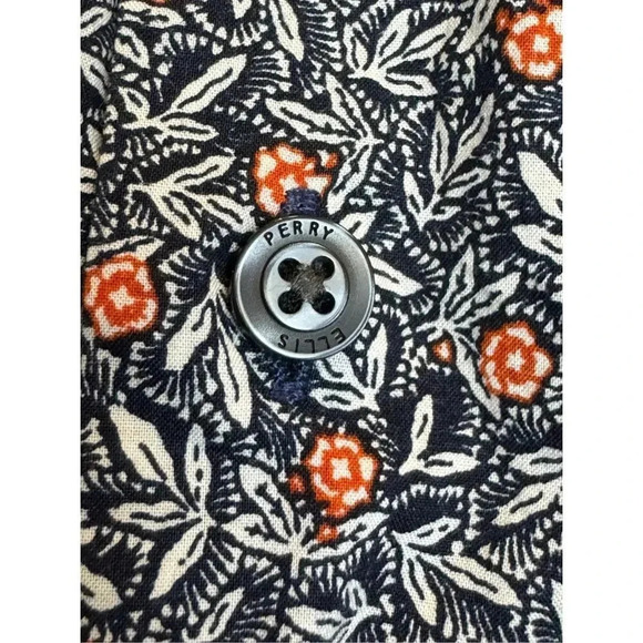 Perry Ellis Men’s Long Sleeve Floral Print Button Down Shirt Sz XL Blue - Picture 6 of 9